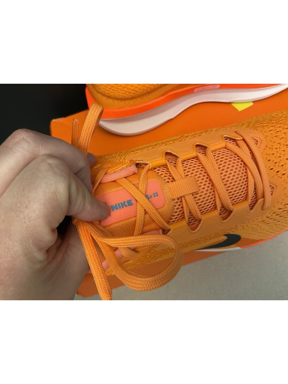 New! Mens Nike Air Winflo 11 Bright Mandarin/Black Running Shoes. Size 10.5. - Picture 3 of 12